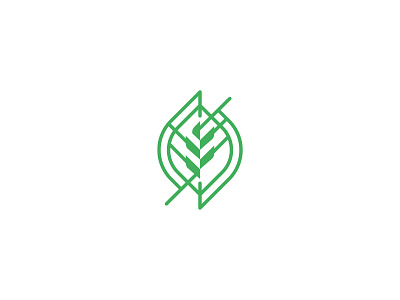 TURFCOR green leaves logo design logogrid