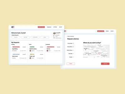 Care in Crisis Volunteer Service dashboard design desktop form kanban ui ux