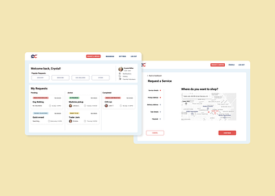 Care in Crisis Volunteer Service dashboard design desktop form kanban ui ux