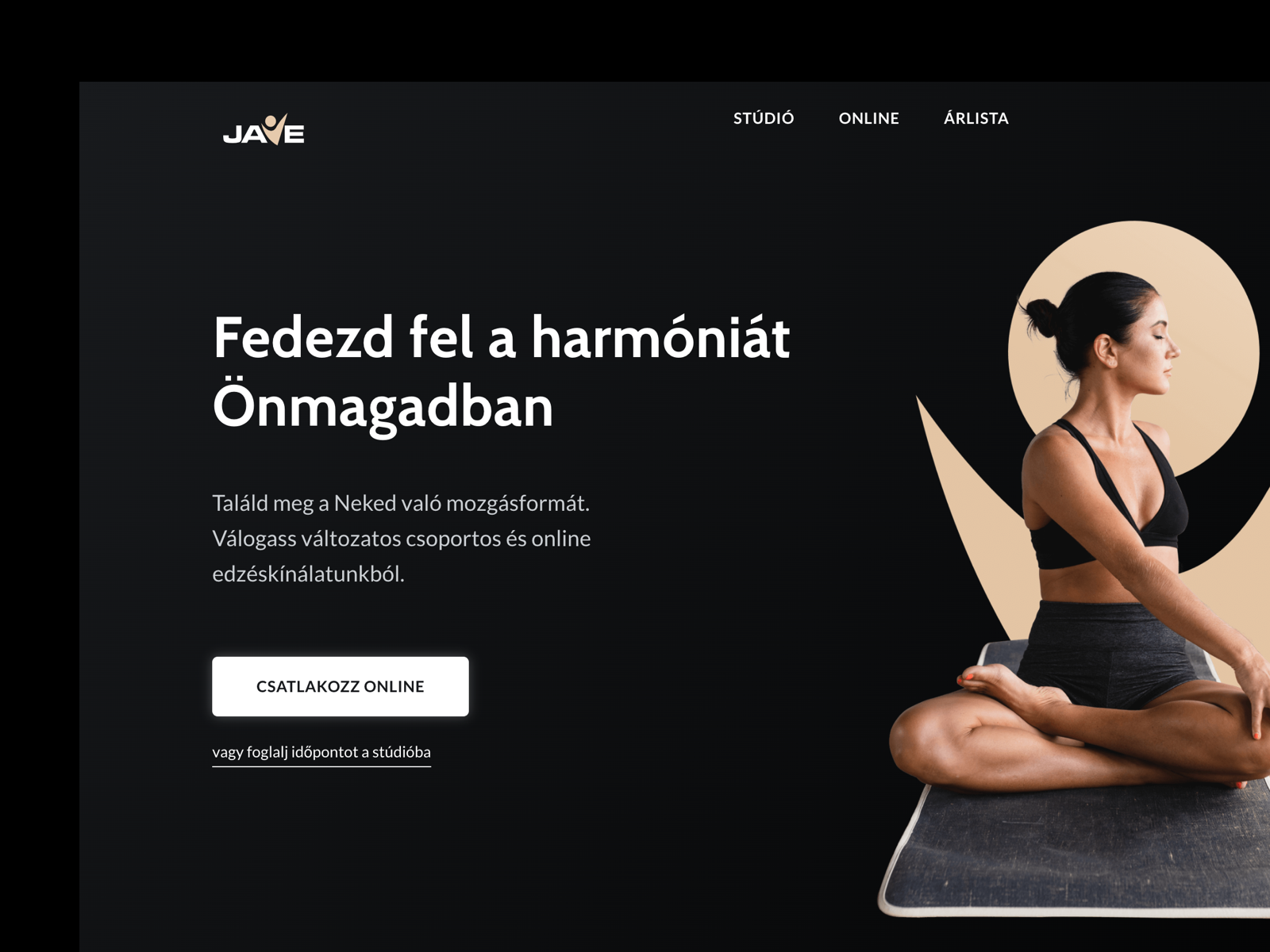 Example of Jave Yoga Studio Online Training Platform
