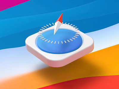 Safari icon animation 3d 3d icon 3d icons 3d illustration bigsur c4d cinema 4d design icon icon design icon set ios14 mac os octane render os safari system ui ui icon userinterface