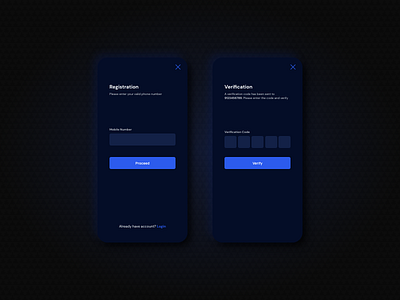 Registration with Mobile UI/UX Design Minimal app concept dark mode design mobile mobile ui ui uiux ux xd