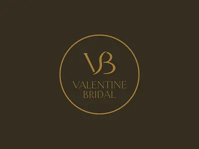 Valentine Bridal Logo black and gold brand branding bridal circle couture logo serif typography typography logo wedding