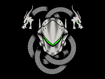 Genji - Animation 2d animation animation art badge illustration overwatch vector
