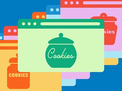Cookie Jars blog post cookies flat icon illustration internet