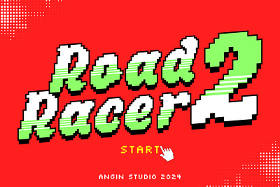 Road Racer 2 "Ohleys Pixel Font" 8bit design font game gaming font illustration pixelated retro typeface typography vintage