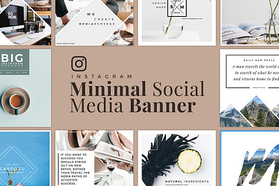 Minimal Social Media Banner designs instagram instagram banners instagram post instagram stories minimal minimal social media banner photoshop psd social banner social media banner social media pack template