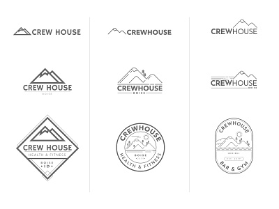 Crewhouse Logo and Badge badge logo badges branding geometric geometric art graphic design icon illustration logo logomark vector vintage badge