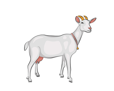 White goat animal animal art art domestic animals goat illustration toy white