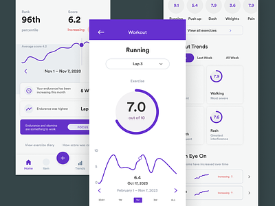 Exercise app interface product ui