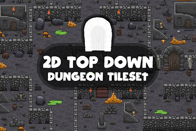 2D Dungeon Tileset 2d dungeon fantasy game game assets gamedev indie game