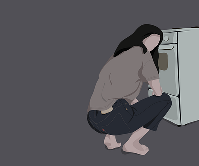 unfortunately, this doesn't make my muffins bake faster app art baking character character design design flat girl girl character illustration illustrator minimal ui vector web