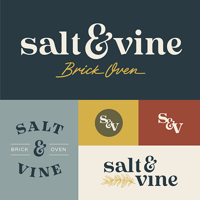 Monogram for Salt & Vine branding design hand lettering italian restaurant lettering logo monogram restaurant branding restaurant logo