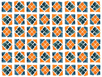 Perfect Imperfections blocks blue dark yellow grid hand painted orange perfect imperfections squares triangles watercolor