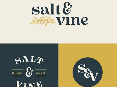 Secondary logotype for Salt & Vine alternate alternate logo branding design hand lettering identity italian restaurant lettering logo logotype restaurant branding restaurant logo secondary logo typography