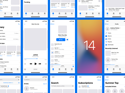 Fragments iOS Wireframe Kit 3.0 app design figma ios ios14 prototyping sketch ui uikit ux wireframe