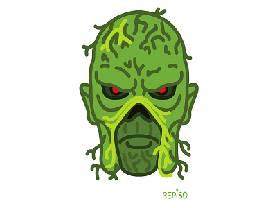 Swamp Thing adobe adobe illustrator alec holland alec holland art berni wrightson berni wrightson character design comics dc universe dccomics dessin illustrateur illustration illustrator len wein len wein minimal art monster vector