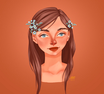 Blue Eyes digital illustration girl illustration illustration illustration art portrait procreate