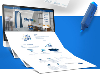 Obelisk Office | Web design blue blueprint graphic design web webdesign website website design