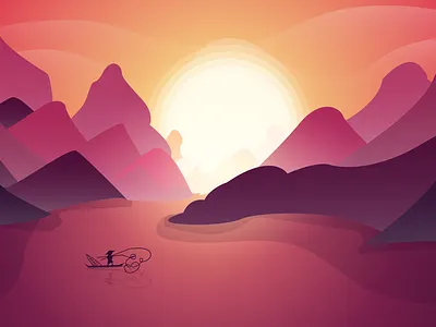 Vietnam Sunset design illustration vector