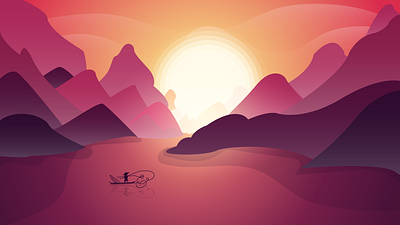 Vietnam Sunset design illustration vector