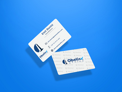 Obelisk Office | Visit Card Design blue cards graphic design visit card