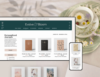 Evolve & Bloom - Personalized Digital Stationery branding bullet journal digital customization mindfulness packaging planners productivity selfcare