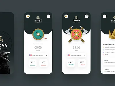 NorseVPN ⚔️ iOS App app illustration mobile norse proxy ui viking vpn