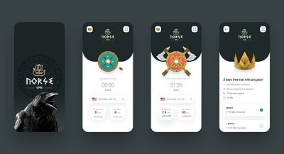 NorseVPN ⚔️ iOS App app illustration mobile norse proxy ui viking vpn