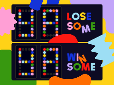 Overtime: Ya Lose Some, Ya Win Some abstract friendly geometric happy podcast cover score score board scoreboard shapes