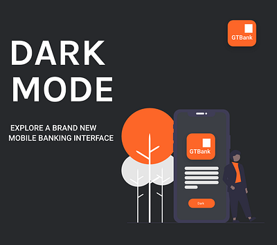 GTBank mobile banking app design with Dark mode app branding design ui