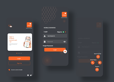 GTBank mobile app redesign with dark mode app branding design ui