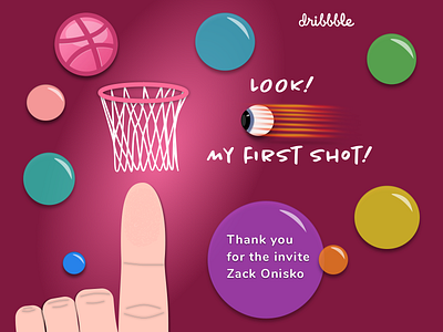 Dribble First Shot design illustration vector