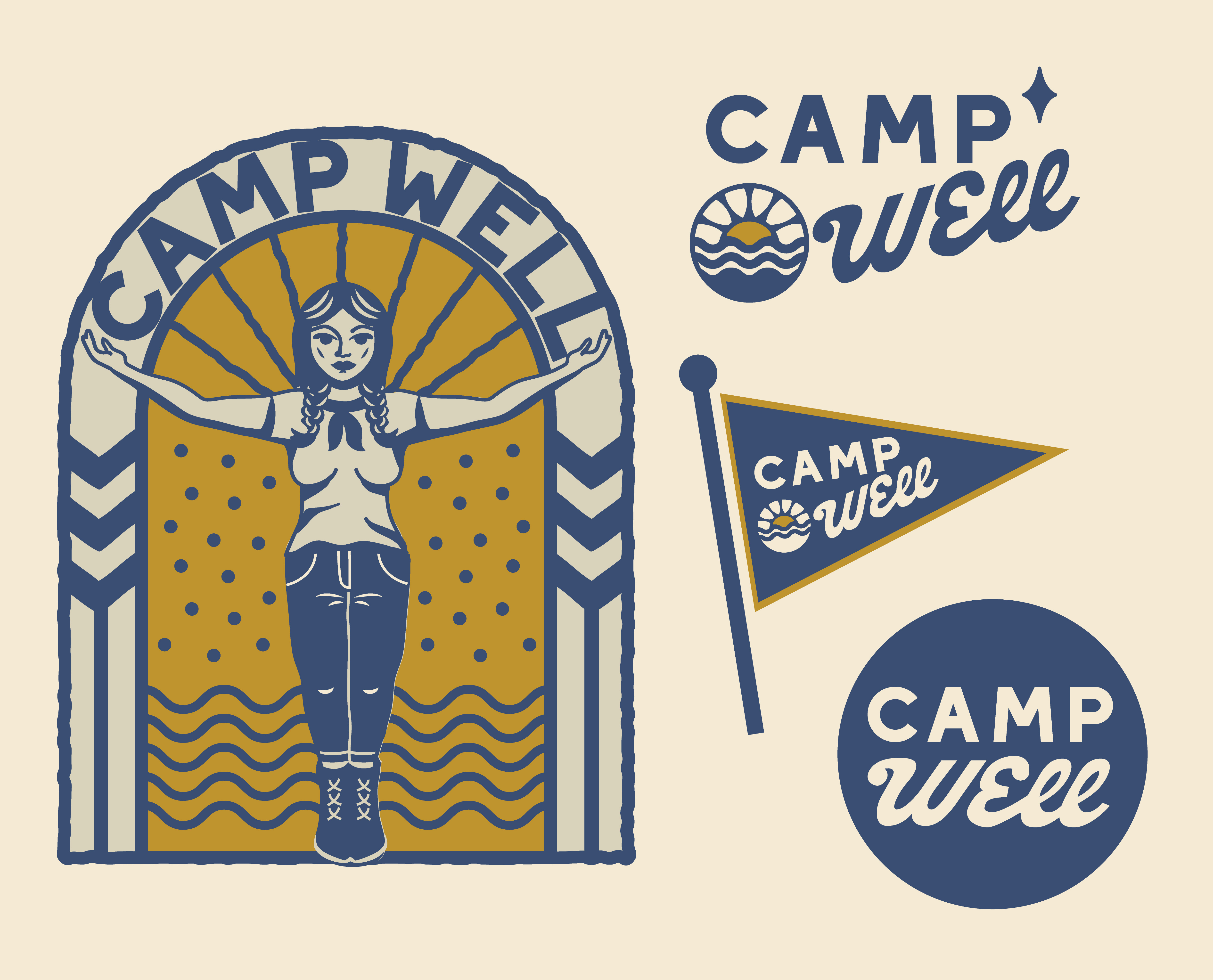 Camp Well branding design graphic illustration logo logodesign