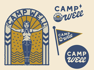 Camp Well branding design graphic illustration logo logodesign