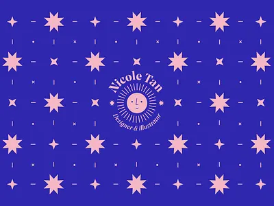 New Website Header blue face geometric graphic design graphic pattern grid header illustration logo patern pink stars sun website