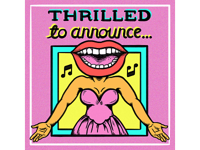 Thrilled To Announce... branding branding and identity branding design cartoon colorful digital art drawing hand lettering hand lettering logo illustration podcast quirky surreal