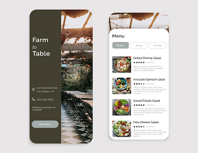 Daily UI #043 daily 100 challenge daily ui 043 dailyui dailyui 043 dailyui043 dailyuichallenge food menu menu salad