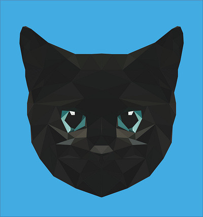 gato negro cat cats gato illustration lowpoly negro