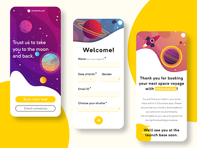 Daily UI Challenge: Day 01 | Signup Page app app design colors dailyui design figma first shot form galaxy material mobile ui signup social network space travel ui uidesign