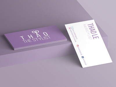 Hairdresser's Business Card business card business card design indesign purple