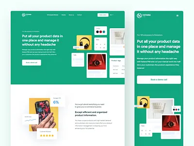 Katana PIM Marketing Website Design (B2B SaaS) conversion rate optimisation conversion rate optimization growth homepage india landing design landing page landing page design marketing website saas saas app saas design saas landing page saas web design saas website visual design web design webflow website website design