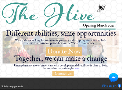 The Hive Temporary Landing Page design web