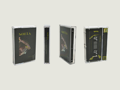 SOFIA cassette 3d art akkurat branding and identity casa cassette tape concept graphic design music sofia typography zbrush