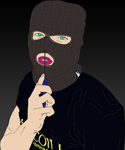 Man with balaclava adobe illustrator avatar cartoon cartoon art cartoonize design illustration