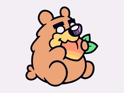 Bear-lini bear branding design doodle illustration logo peach teddy vector watermark