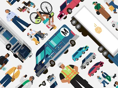 LA Metro: Visual Asset Library 3 animation brand branding character character design characters color design down the street down the street designs dts dts designs illustration layout los angeles transit