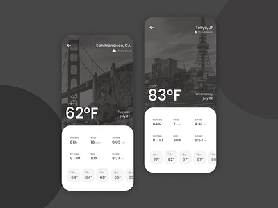 Weather - Daily UI Challenge #037 app dailyui dailyui037 mobile ui ui ux uxdesign weather