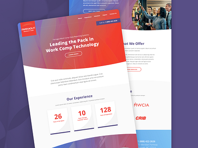 Farragut Worker's Comp Homepage homepage landing page layout software ui web design website
