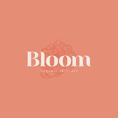 Bloom Organic Skincare branding design flower flower design illustration logo logo design logodesign peony